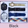 H28plus Smart Wireless Bluetooth Watch Black, Orange and Silver multi-color wristband combination set Specification image